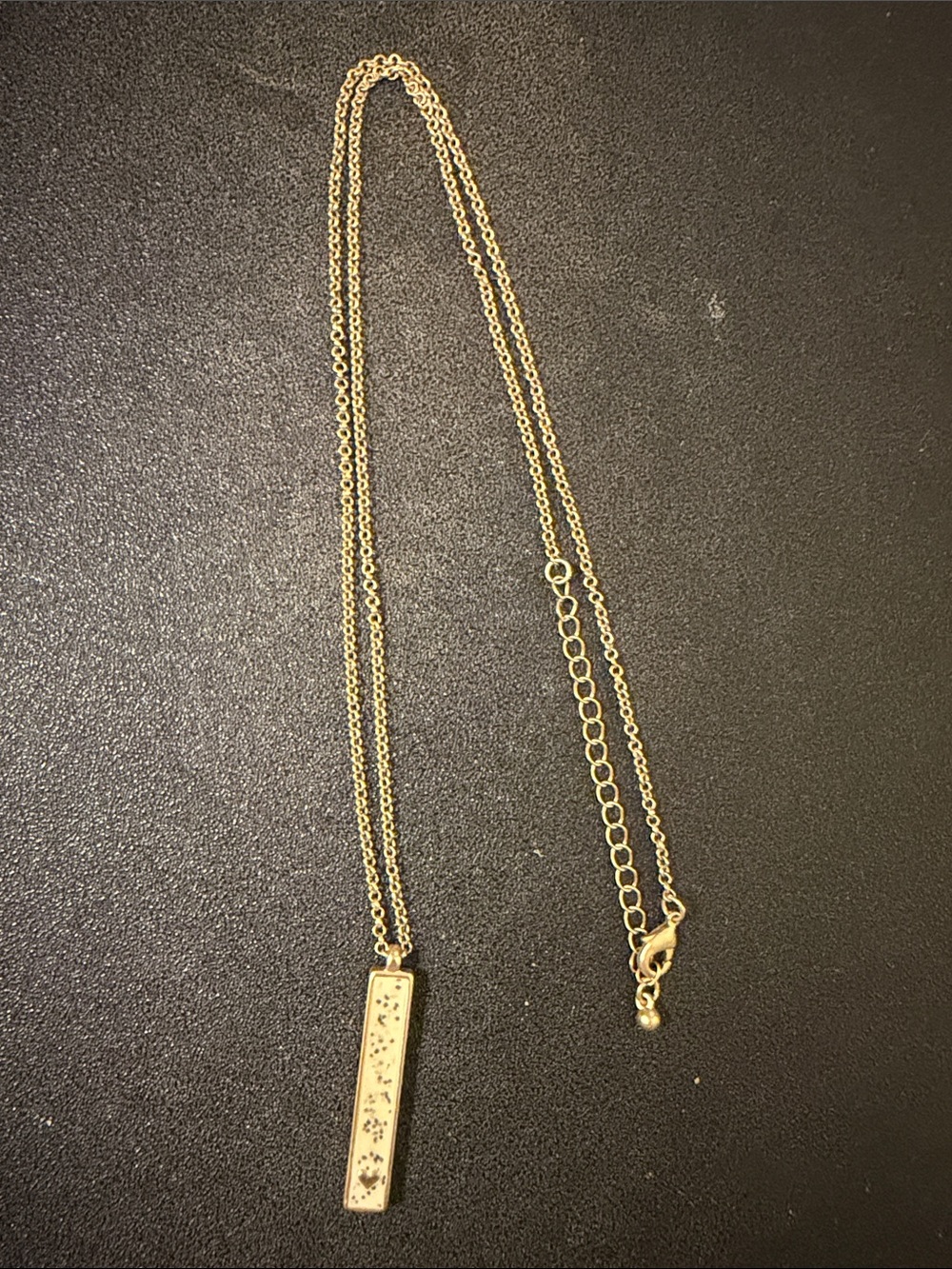 thirty-one Gold Bar Necklace with Sparkle Inlay